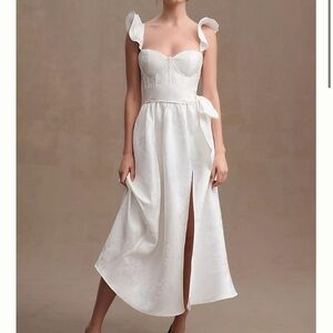 V Chapman - Vera Satin Ruffled Sleeve Bustier Dresss